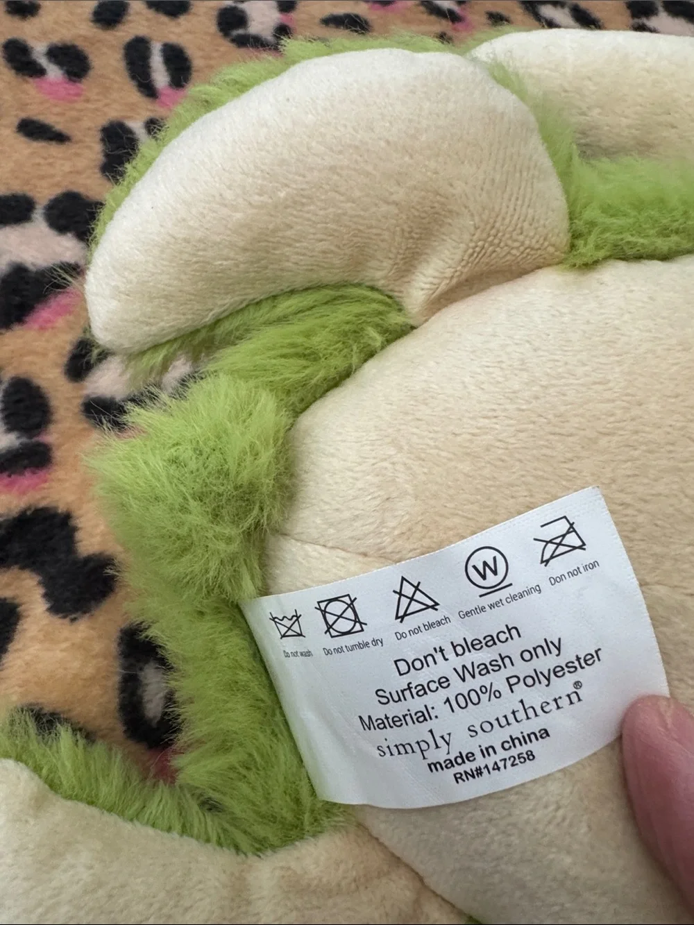 Simply Southern Bright Green Plush Turtle Pet Toy